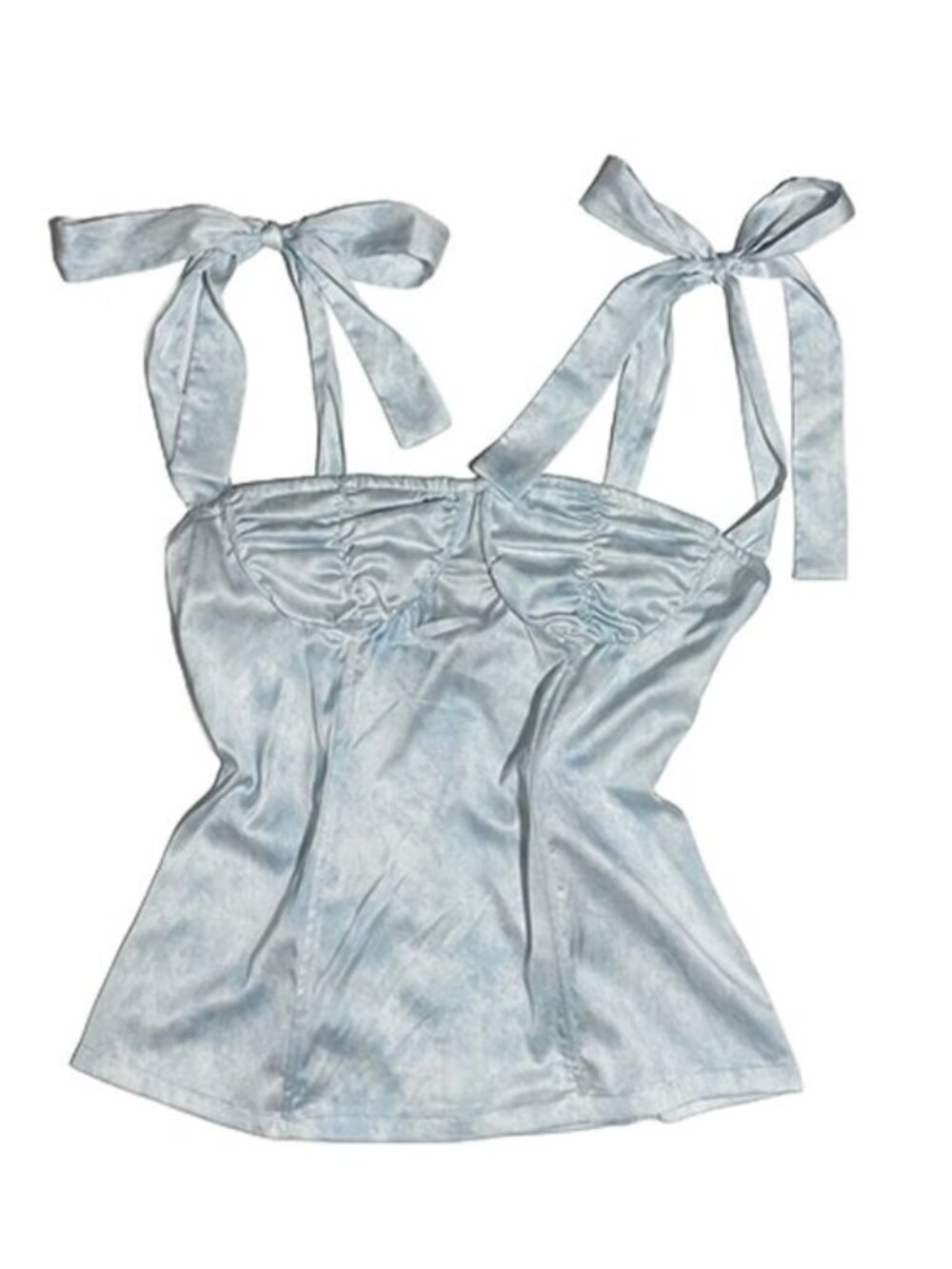 Lioness Light Blue Satin Tie-Strap Bustier Top
